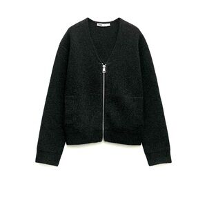 ZARA WOOL ZIP BOMBER